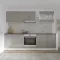 Karo V19 konyhabútor 28 mm-es Thermo munkalappal, Fényes szürke / Fehér, MDF, 260 cm
