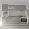 Karo V20 konyhabútor 28 mm-es Thermo munkalappal, Fényes szürke / Fehér, MDF, 260 cm