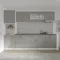 Karo V23 konyhabútor 28 mm-es Thermo munkalappal, Fényes szürke / Fehér, MDF, 280 cm