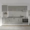 Karo V24 konyhabútor 28 mm-es Thermo munkalappal, Fényes szürke / Fehér, MDF, 280 cm