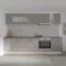 Karo V25 konyhabútor 28 mm-es Thermo munkalappal, Fényes szürke / Fehér, MDF, 300 cm