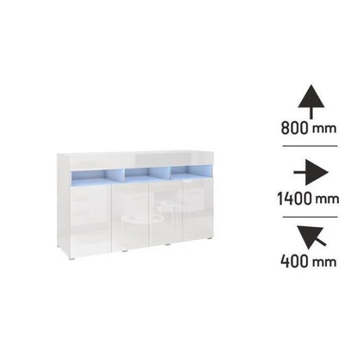 Nagy komód PREMIUM 140 Fekete fényes