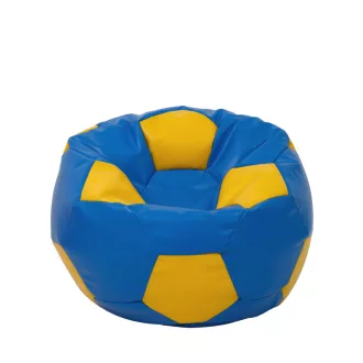 Mondo Ball babzsákfotel - műbőr - kék/sárga - 170 liter