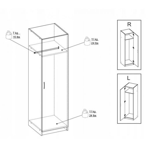 Verdana Gardróbszekrény szett 251 cm - Sonoma N