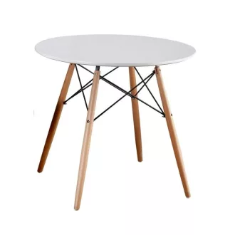 Étkezőasztal, fehér/bükk, GAMIN II NEW 80cm