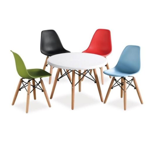 Étkezőasztal, fehér/bükk, GAMIN II NEW 80cm