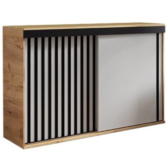 Malani 120 Tolóajtós Komód 120cm, Arany Tölgy-Fehér