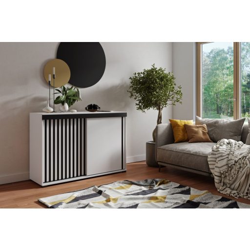 Malani 120 Tolóajtós Komód 120cm, Fehér