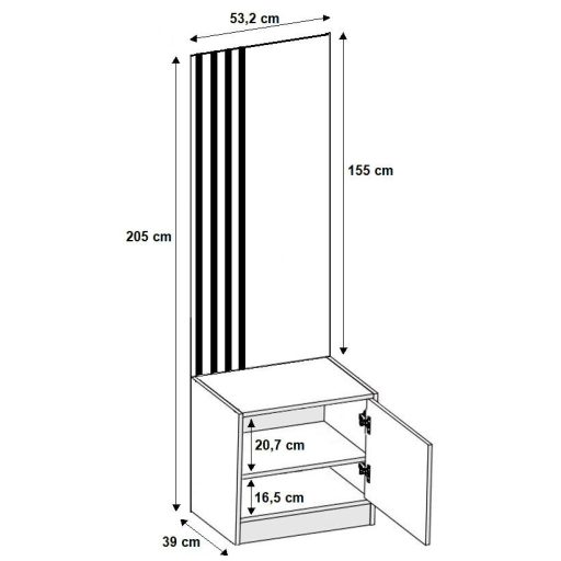 ROJ 13 Plus Előszobafal 158cm, Arany Tölgy