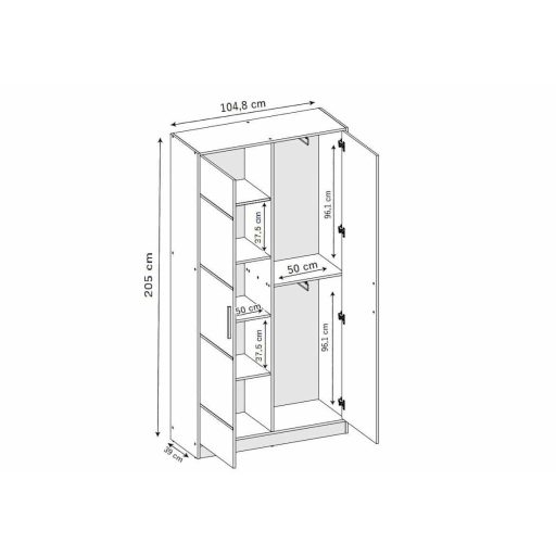 ROJ 13 Plus Előszobafal 158cm, Fehér