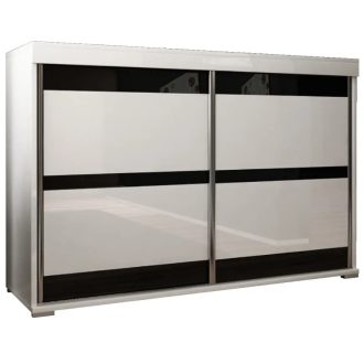 Tablet 5 140 Tolóajtós Komód 140cm, Fehér-Fekete