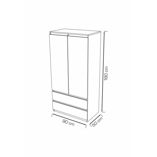 Washington Gardróbszekrény Fehér 90 cm