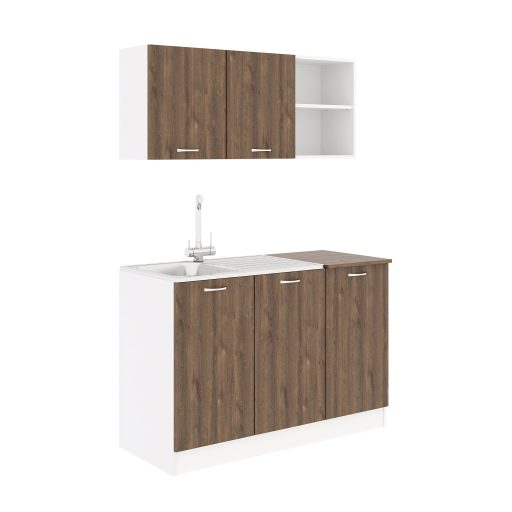 Pd L120 Alapkonyha fehér/ Bronz tölgy