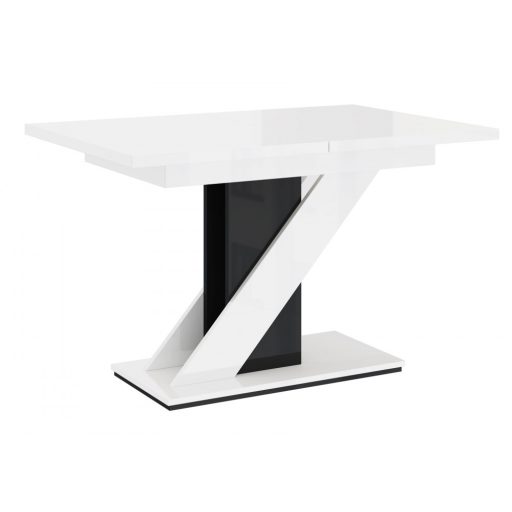 Maasix WGBS Magasfényű Fehér-Fekete 4 személyes étkezőszett Fekete Elvira székekkel  N